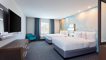 Premium bedding, down duvets, pillow-top beds, desk