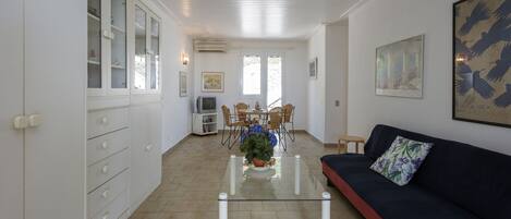 公寓, 1 间卧室, 海景, 海滨 | 客厅 | 等离子电视