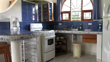 Fridge, cleaning supplies