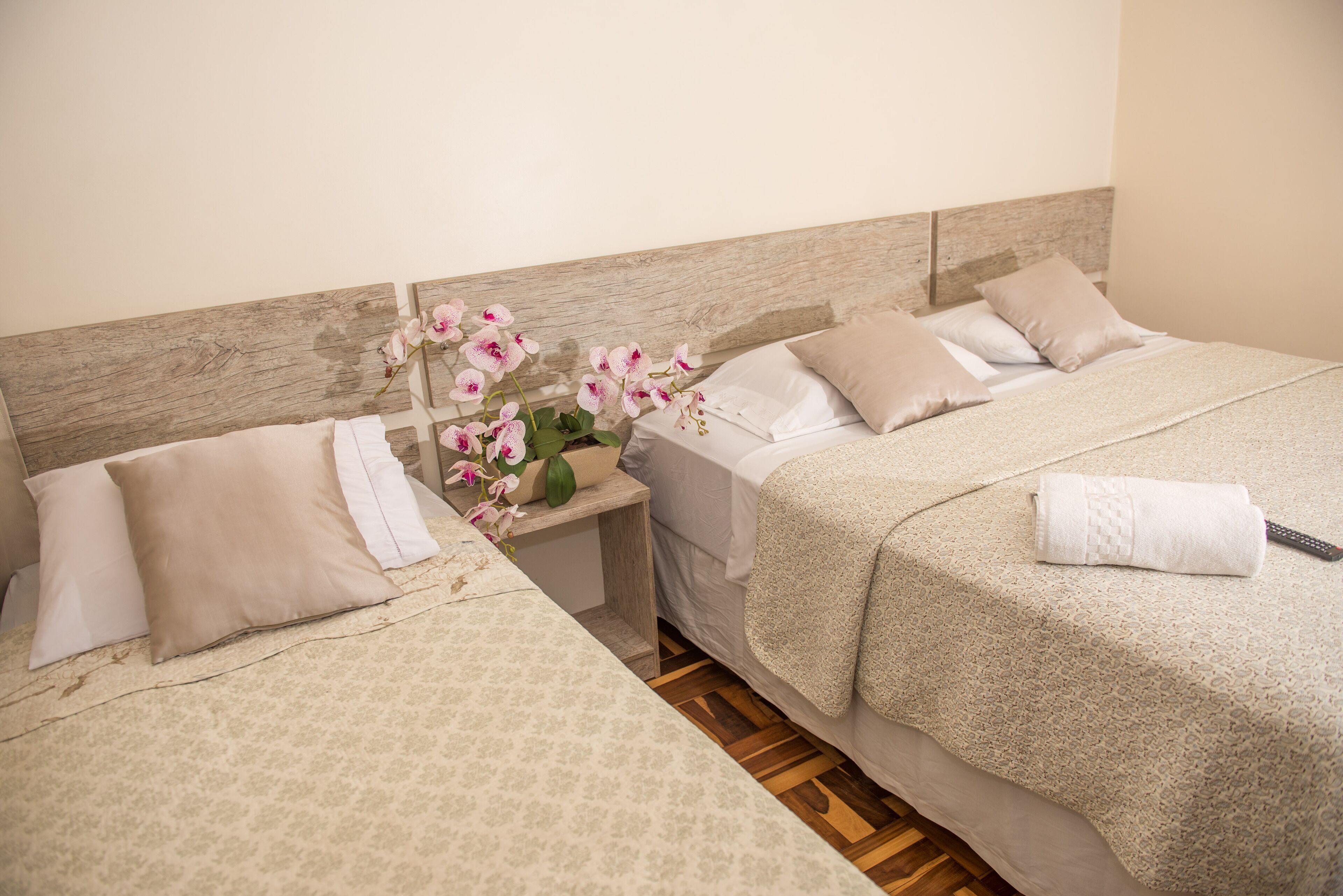 Premium bedding, desk, blackout curtains, rollaway beds