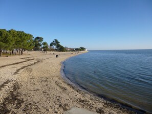On the beach, beach towels