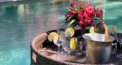 Provenzalisches Landhaus, Schwimmbad mit Überlauf und Zen-atmosphäre