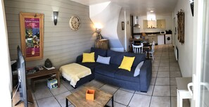 Televisio, DVD-soitin, kirjoja