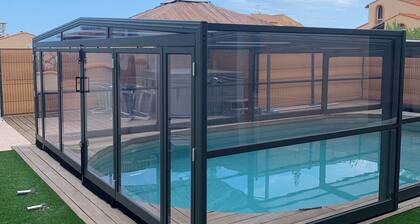 Villa 5* for 6/7 pers. 200 m beach, air-conditioning, heated pool, top-of-the-range spa