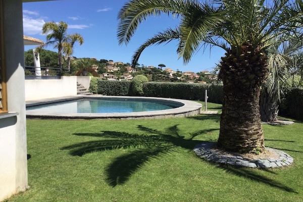 La piscine bien exposée au soleil
