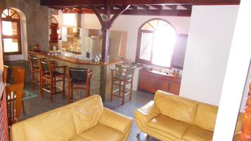 TV, DVD player, table football, books