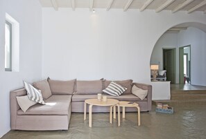 Cheminée, livres, chaîne hi-fi