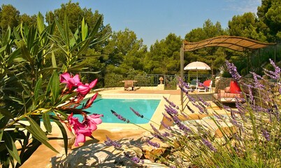 South-facing Provencal villa. Dominant view. Swimming pool open from April to October