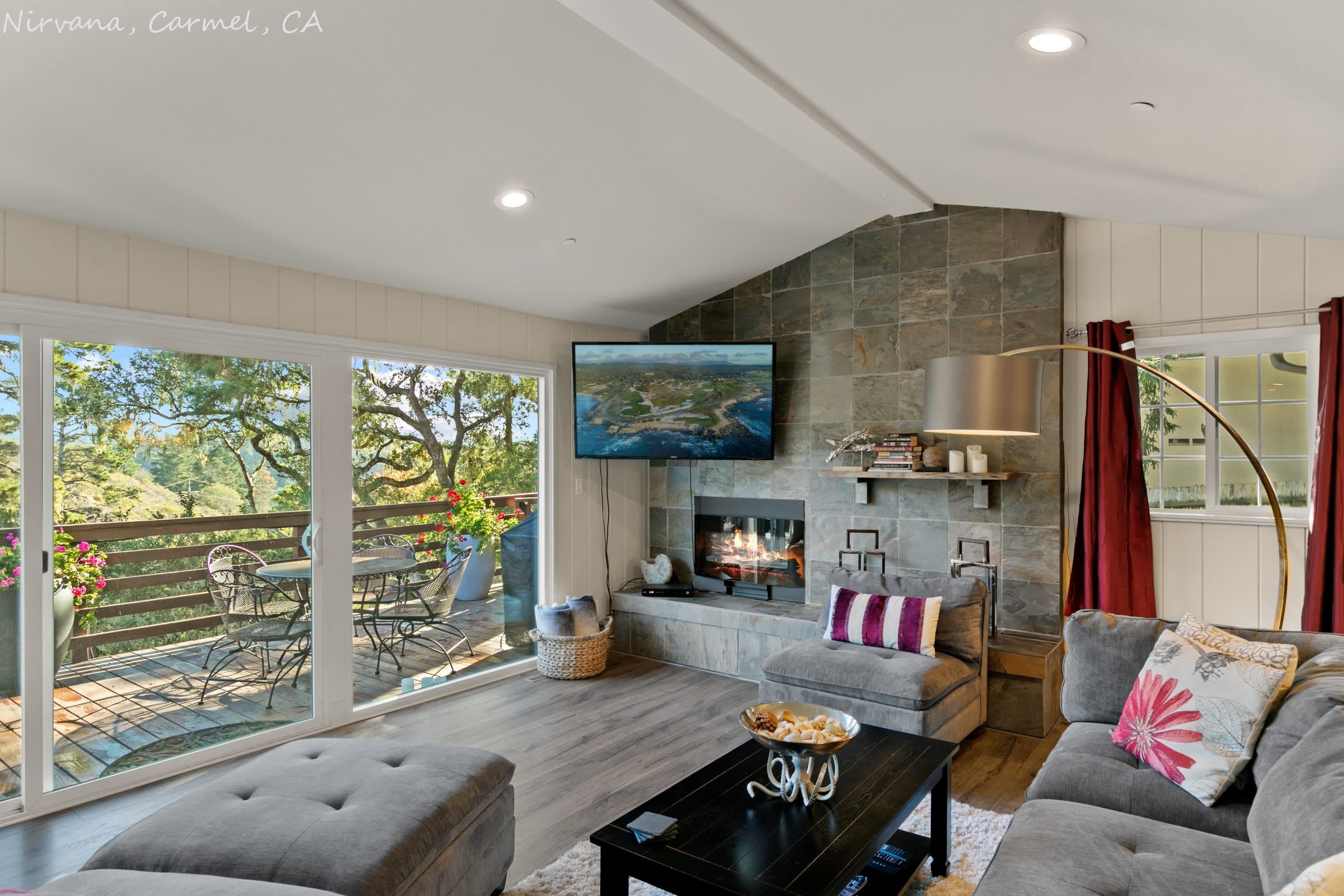 TV, fireplace, offices