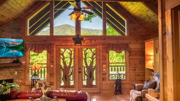 Smart TV, fireplace, DVD player