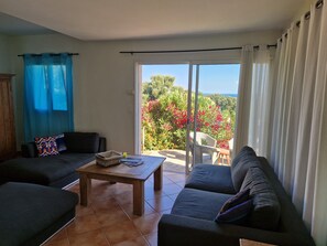 TV, DVD player, books, stereo