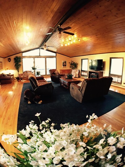 Fabulous Mountain Cabin Wooded Property - Entertaining Living Room