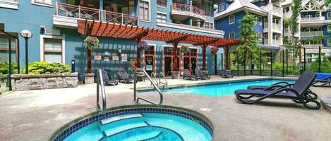 Een verwarmd zwembad