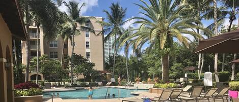 Piscine extérieure, piscine chauffée