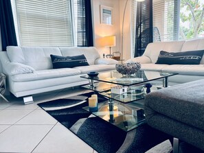 Smart TV, books, video library, stereo