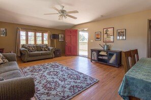 Smart TV, fireplace, video games, books