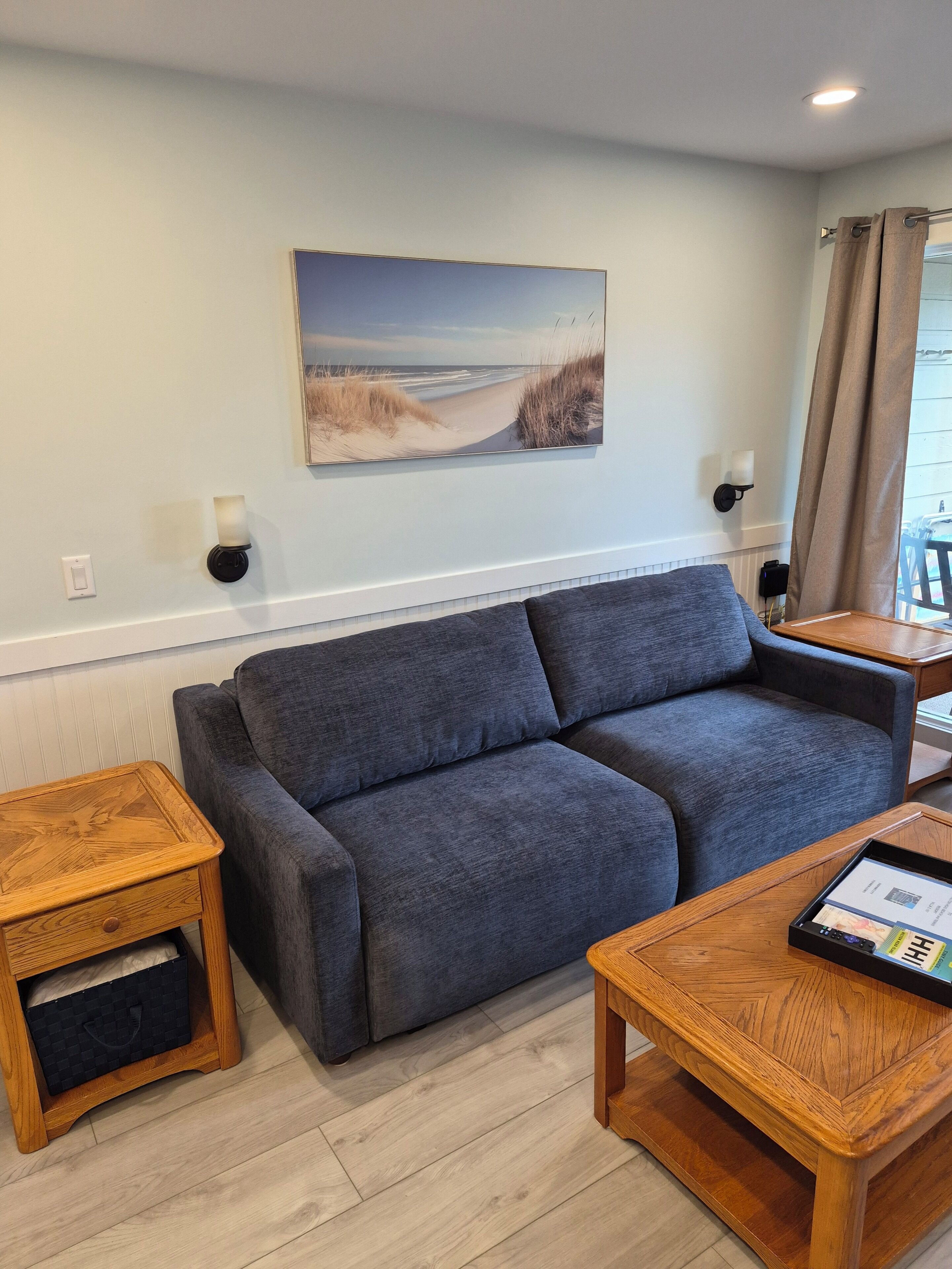 Smart TV, DVD player, books, video library
