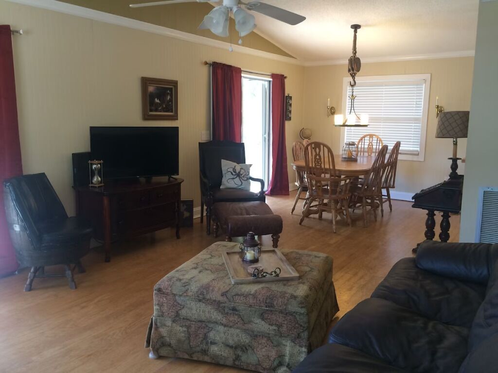 Flat-screen TV, books