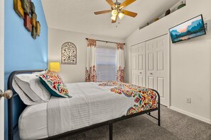 4 bedrooms, iron/ironing board, travel cot, WiFi