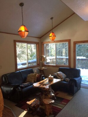 Smart TV, DVD player, books, video library