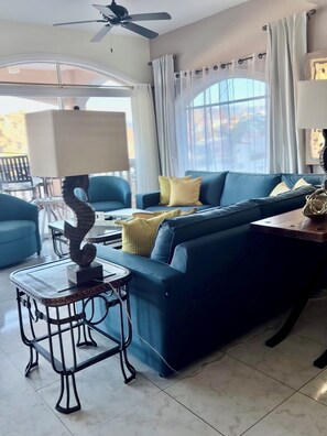 Smart TV, DVD player, books, music library