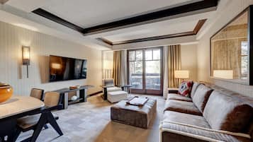 Smart TV, fireplace, video games, ping pong