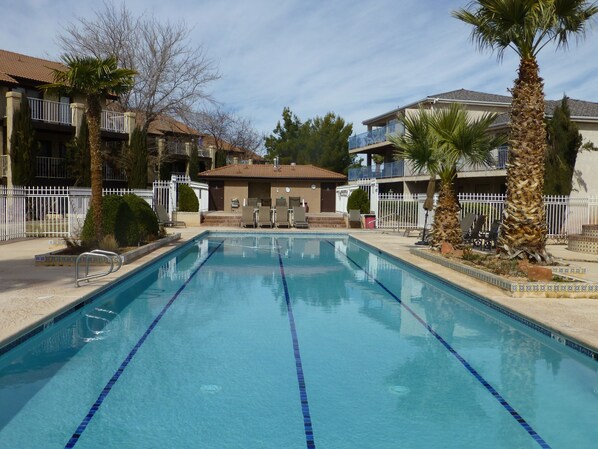 Outdoor pool, a heated pool