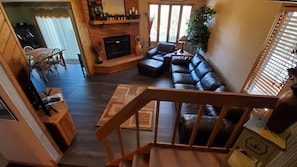 Smart TV, fireplace, video games, DVD player