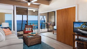 TV, DVD player, livros, aparelho de som