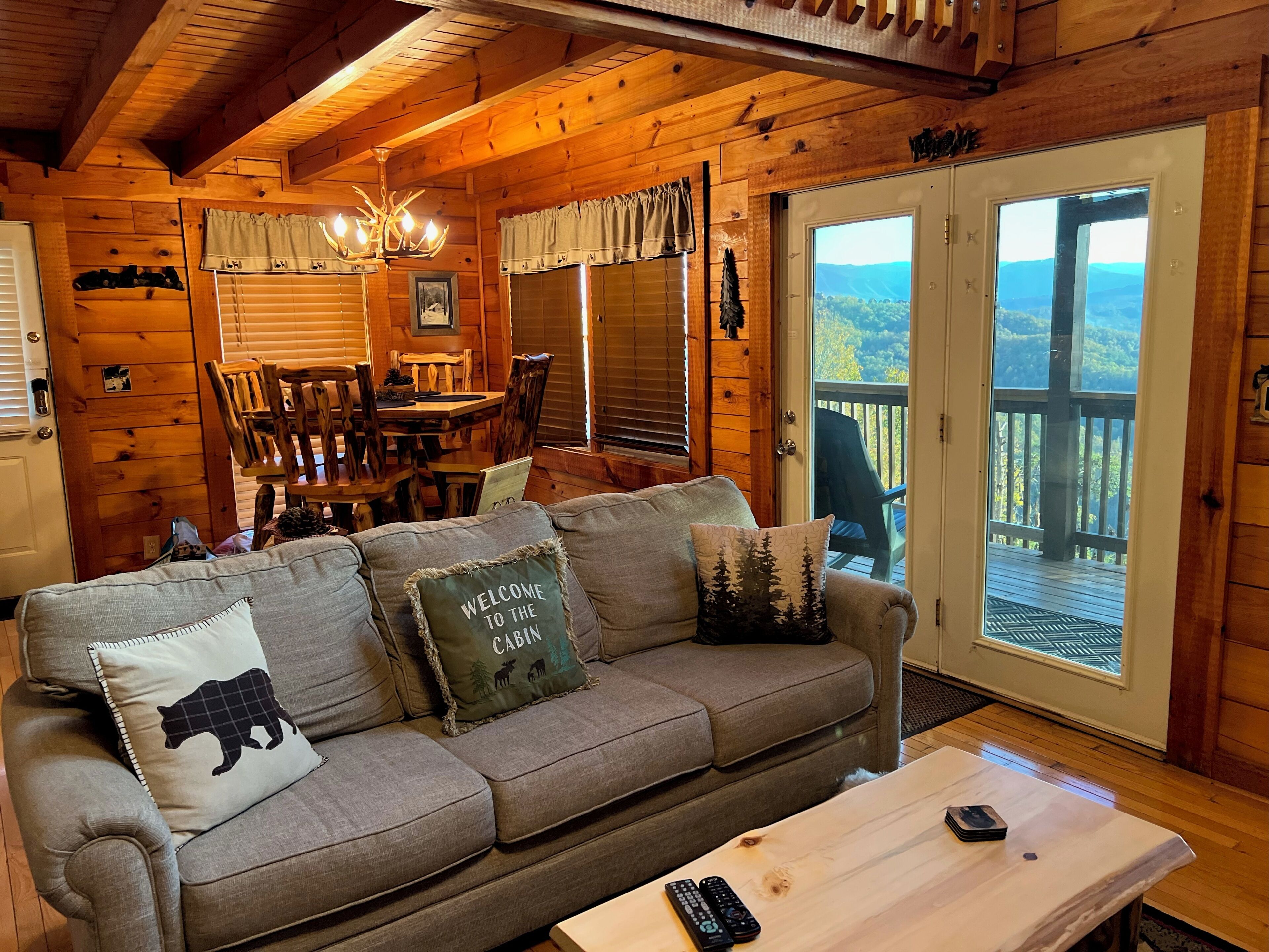 Smart TV, fireplace, video games, DVD player
