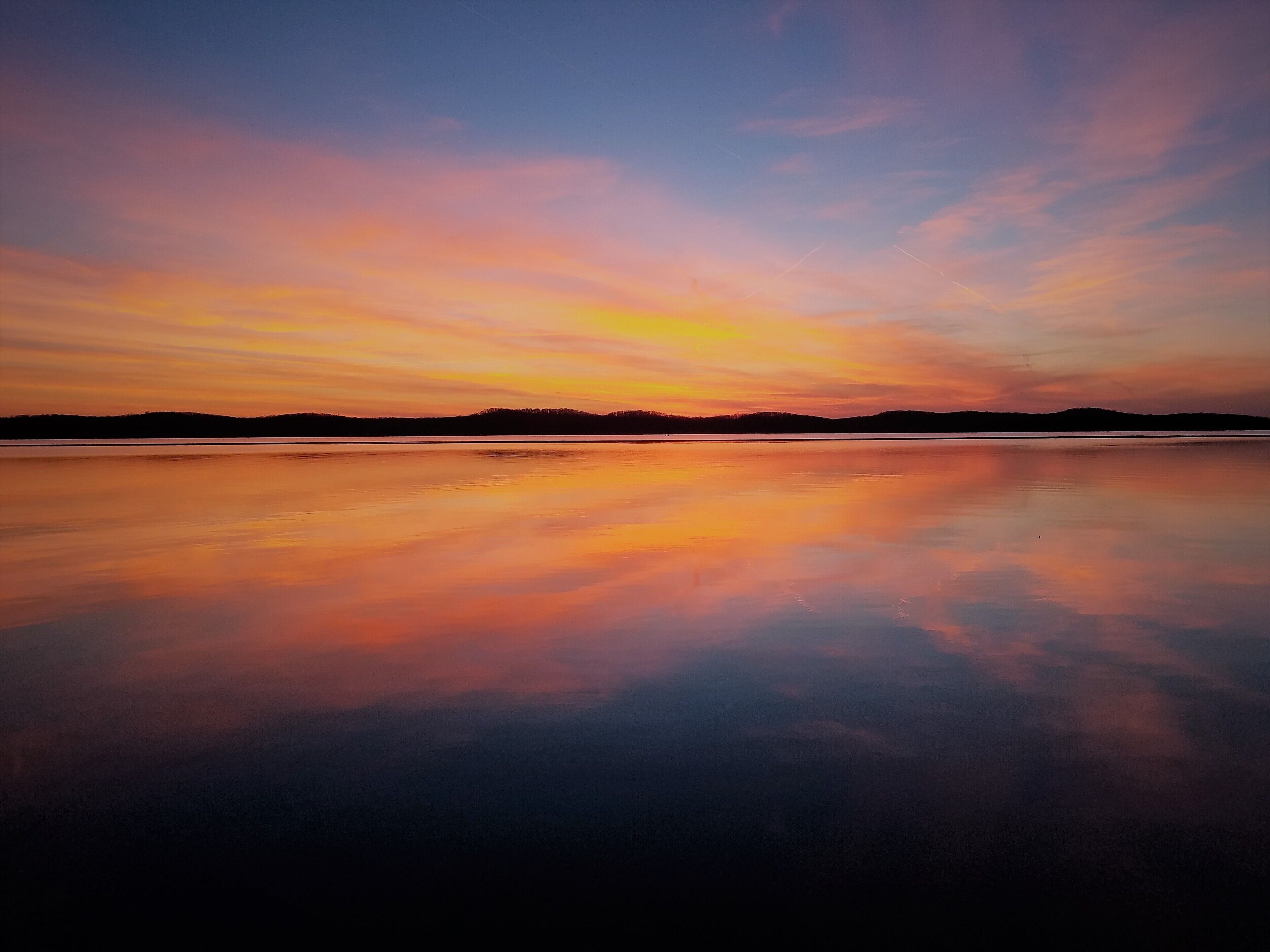 Double Sunset in the sky and on the water!