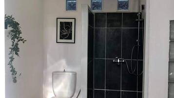 Hair dryer, towels, toilet paper
