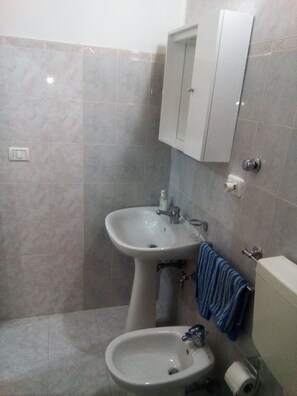 Dusche, Haartrockner, Bidet, Handtücher