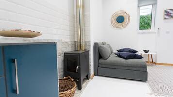 Televisión, chimenea