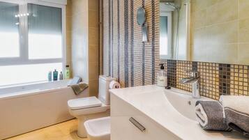 Hair dryer, towels