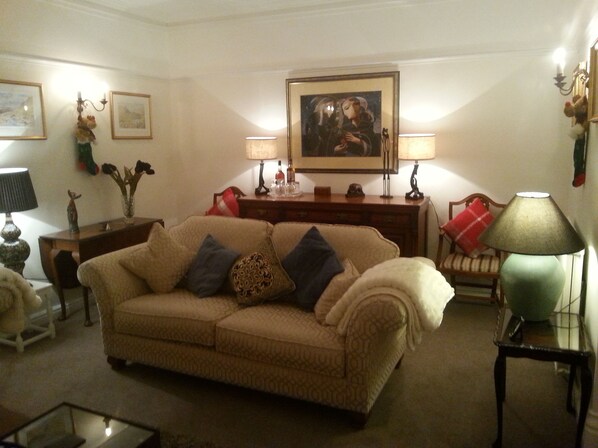 TV, fireplace, DVD player, books