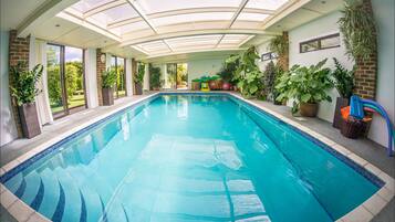 Swim and unwind in our indoor pool surrounded by lush greenery.