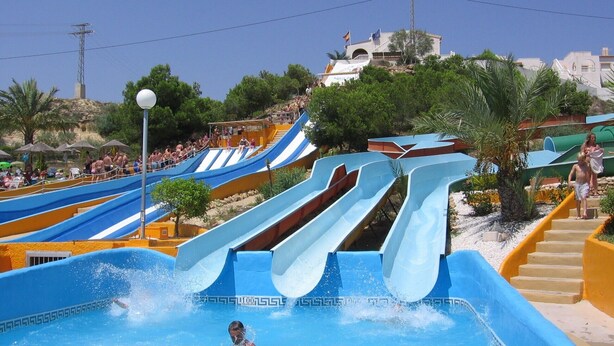 A water park with multiple water slides and a pool area. - Registered Holiday home in sunny Rojales on the Costa Blanca (Ciudad Quesada)