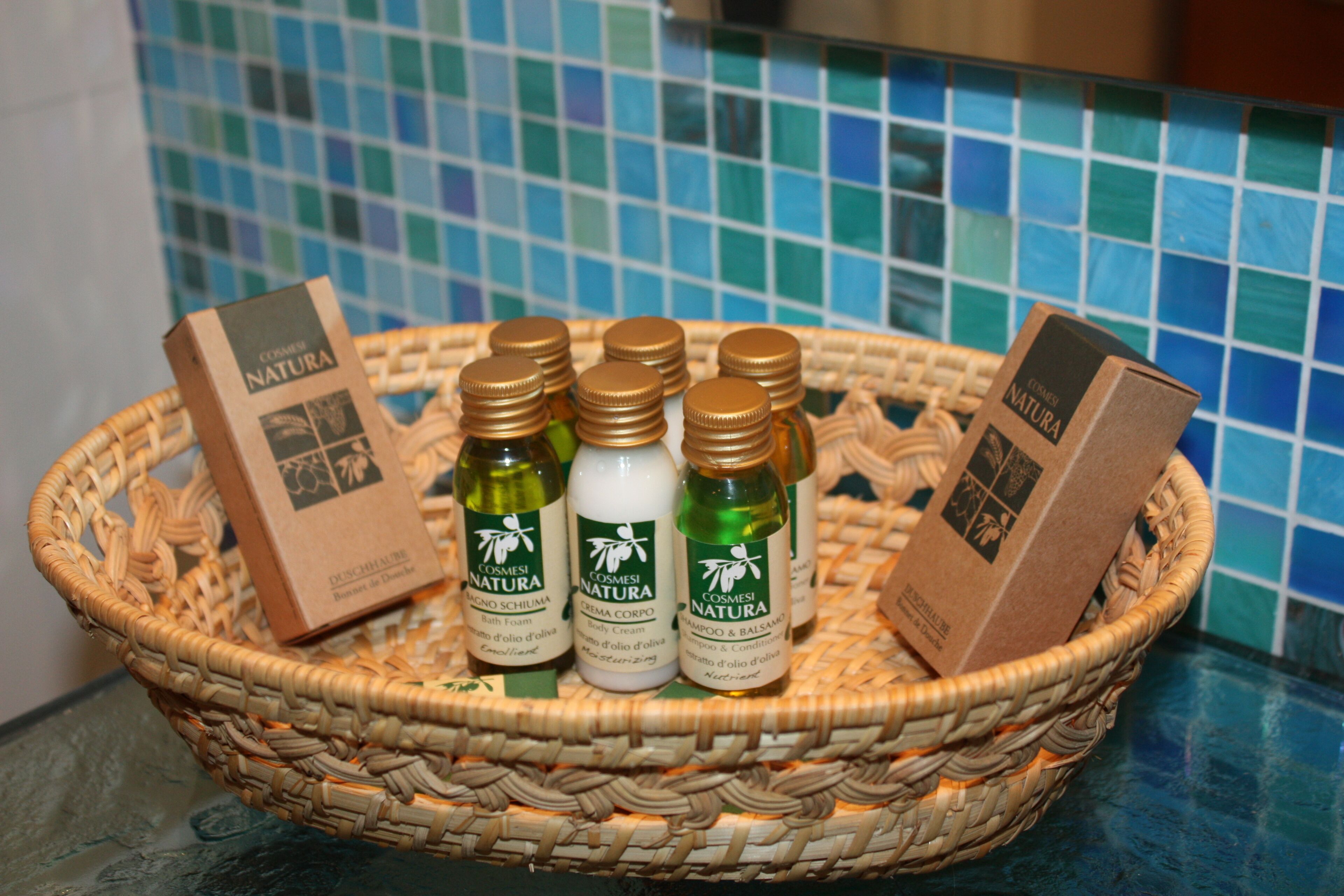 Shower, jetted tub, hair dryer, bidet