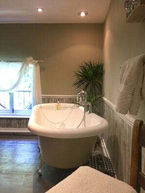 Ensemble douche/baignoire, sèche-cheveux, serviettes fournies, savon