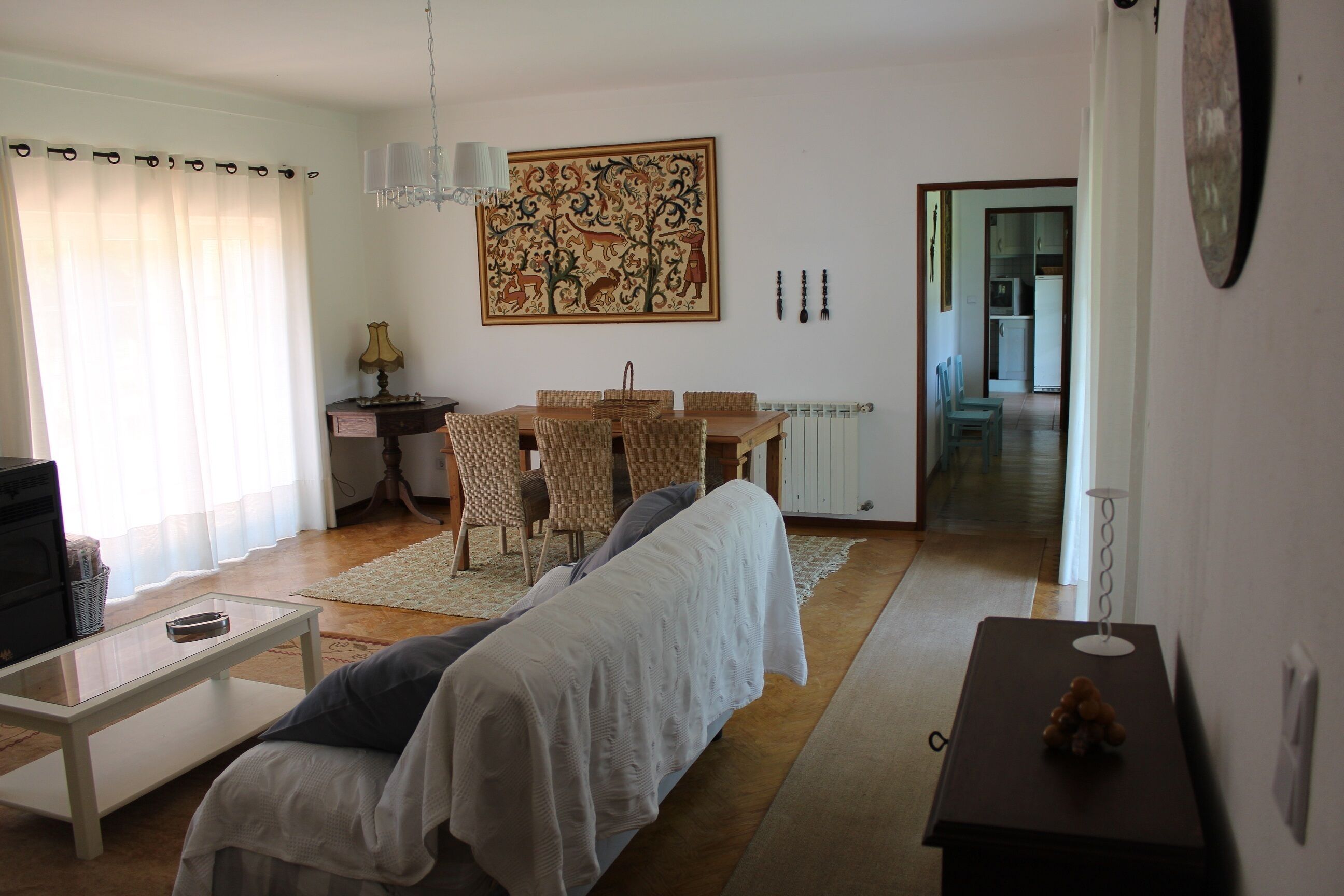 Télévision, cheminée, livres