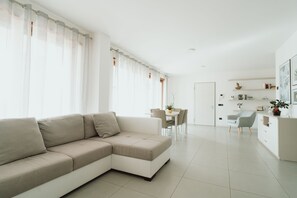 TV, bøker, musikkbibliotek og stereoanlegg