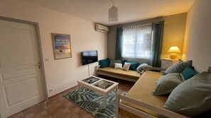 TV, DVD player, stereo