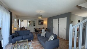 TV, DVD player, stereo