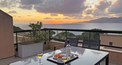 Porticcio: T2 de 45m2, terrasse, plage Ă pied, grand lit en 180 cm, wifi (fibre)