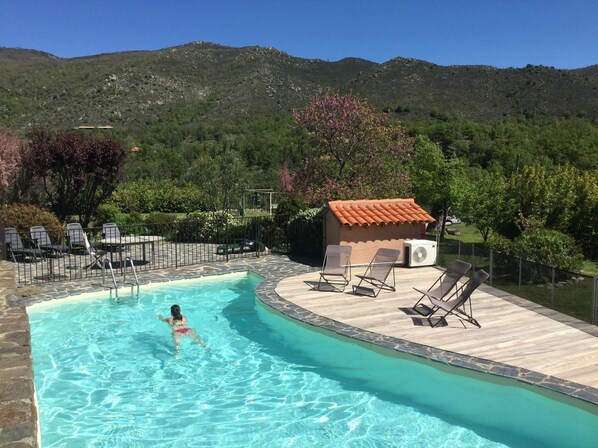Outdoor pool, a heated pool