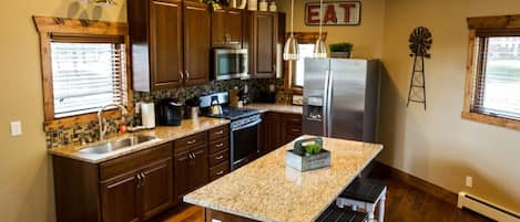 Fridge, espresso maker, coffee/tea maker