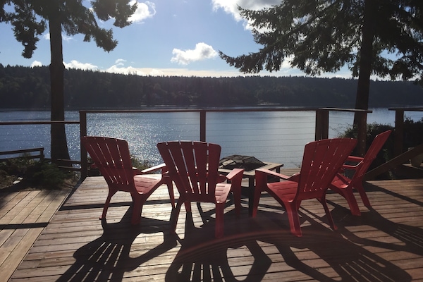 Deck with propane fire pit. You'll spend a lot of time right here.