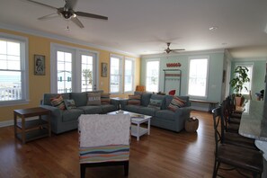 Smart TV, fireplace, video games, DVD player - Immaculate Luxury Ocean View 6BR 4.5BA House with Pool and Elevator (Kure Beach)