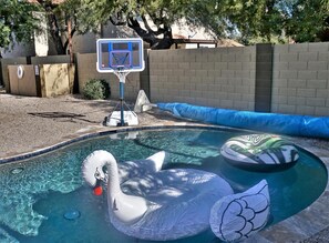 Outdoor pool, a heated pool